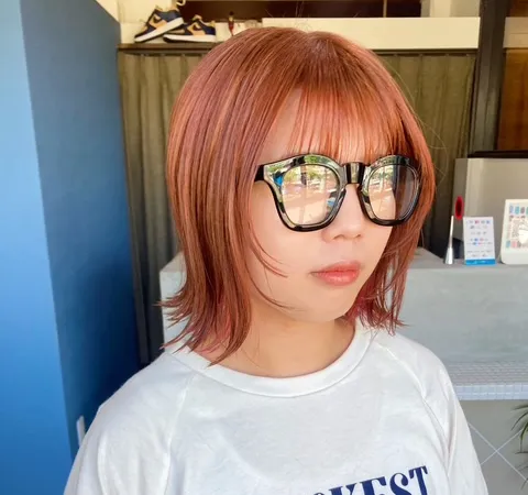 ミニボブ×アプリコットピンク