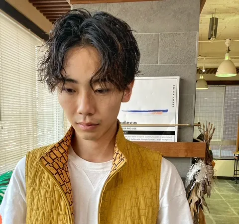 センターパート×ラフツイスパ